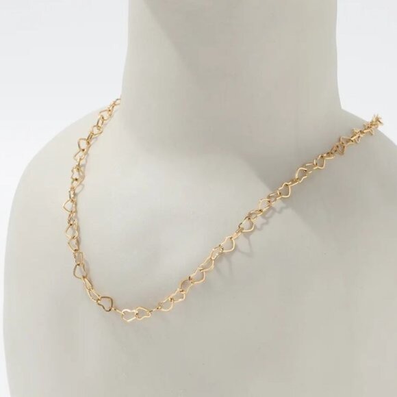 Necklace Heart Chain Adorable Dainty Gold Chain Necklace Heart Links Heart Chain - Picture 8 of 10